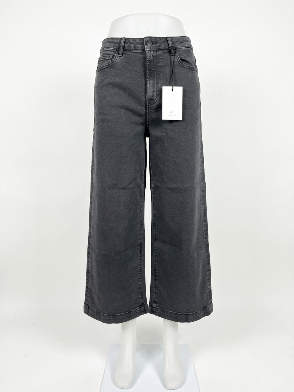 NEW HIDDEN women's nori high rise wide leg crop jeans in charcoal